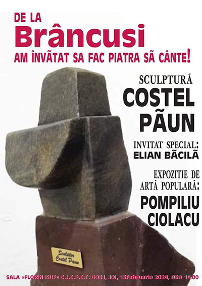 “De la Brâncuşi am învăţat arta să cânte” este o nouă expoziţie organizată de Centrul Judeţean pentru Conservarea şi Promovarea Culturii Tradiţionale Gorj la sala „Florin Isuf”. Veţi putea admira...