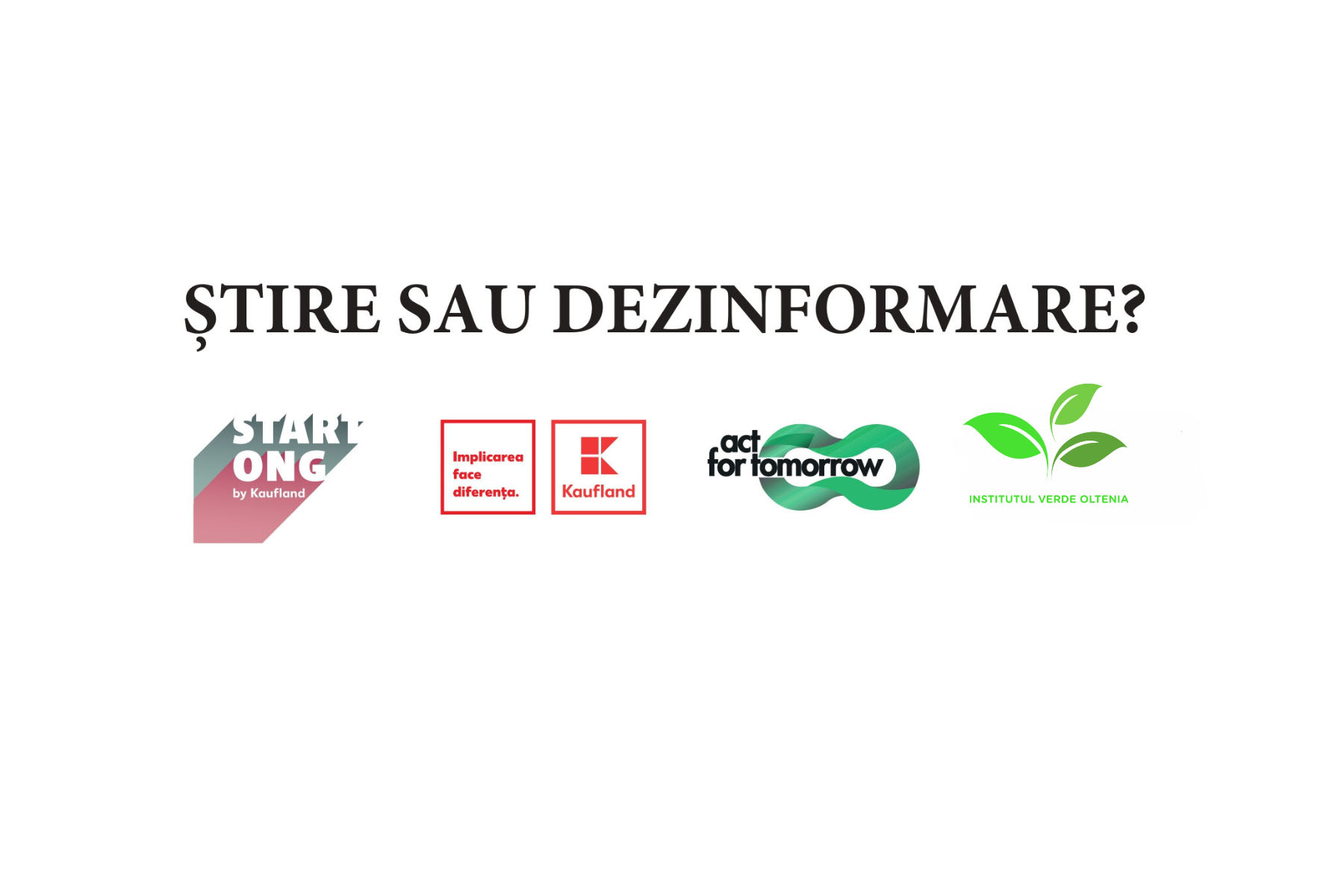 Asociaţia Institutul Verde Oltenia (IVO) organizează în perioada 16 septembrie – 8 decembrie 2024 proiectul „ŞTIRE SAU DEZINFORMARE?”, care îşi propune să dezvolte gândirea critică a 200 tineri din judeţul...