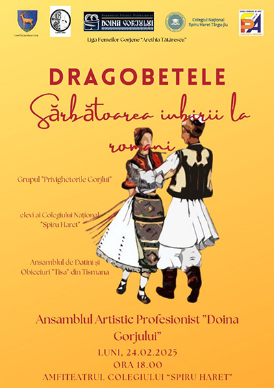 Luni, 24 februarie 2025, Centrul Judeţean pentru Conservarea şi Promovarea Culturii Tradiţionale Gorj organizează un spectacol special dedicat sărbătorii Dragobetelui, „Sărbătoarea iubirii la români”. Evenimentul va avea loc în Amfiteatrul...